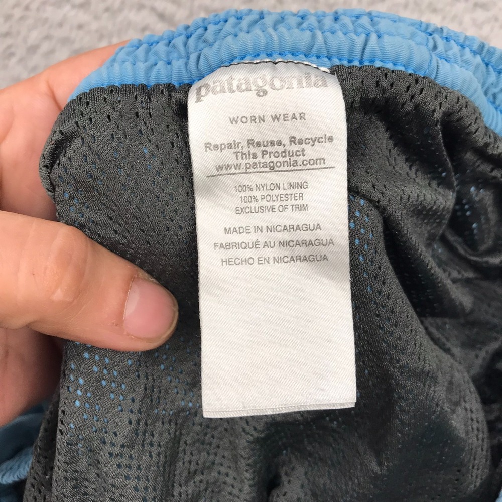 Patagonia Baggies Shorts Mens L Blue Lightweight 4" Lined Pockets Nylon - Picture 5 of 11